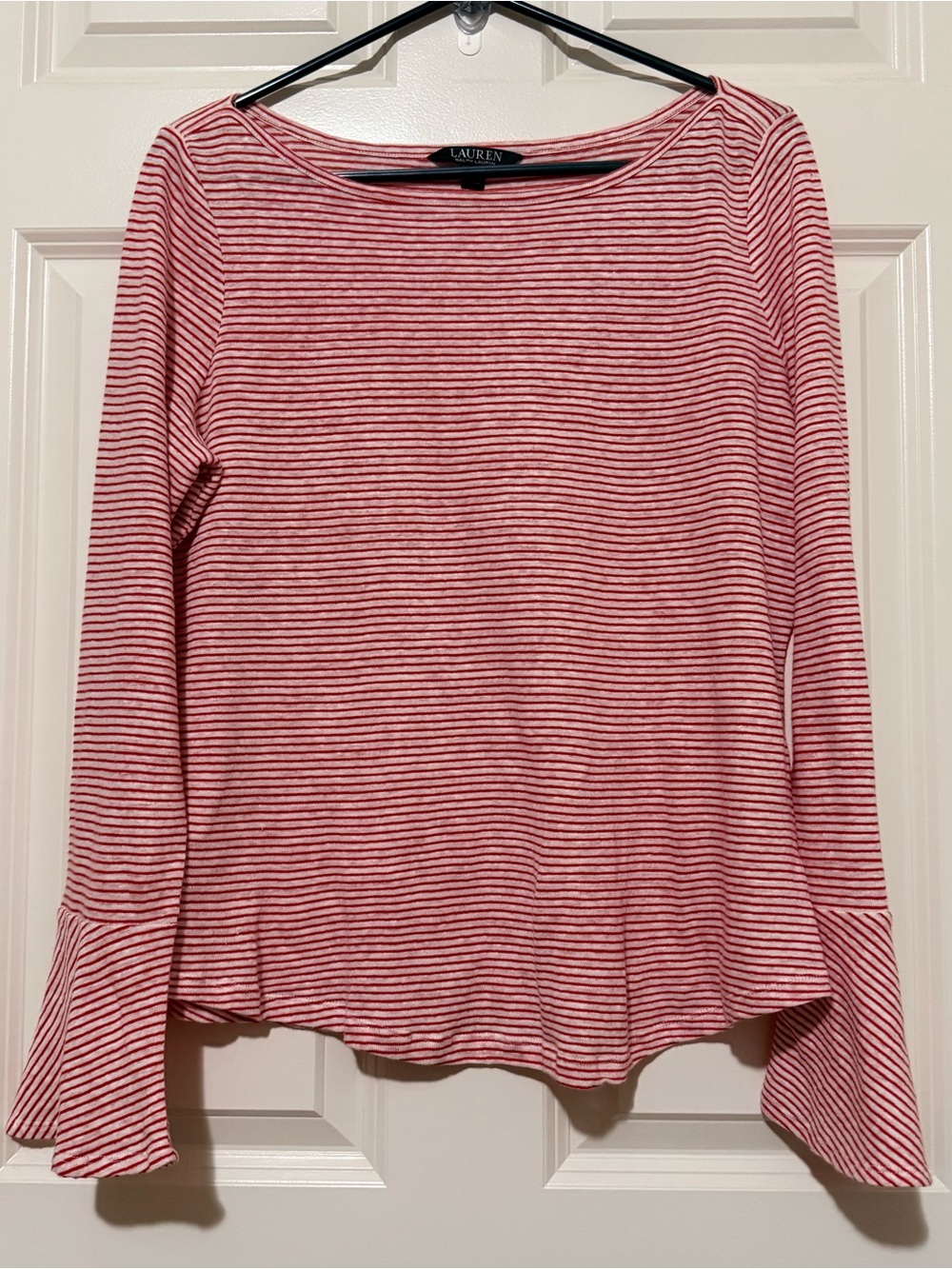 Ralph Lauren Women’s Lightweight Linen Blend Nautical Coastal Preppy Top Large